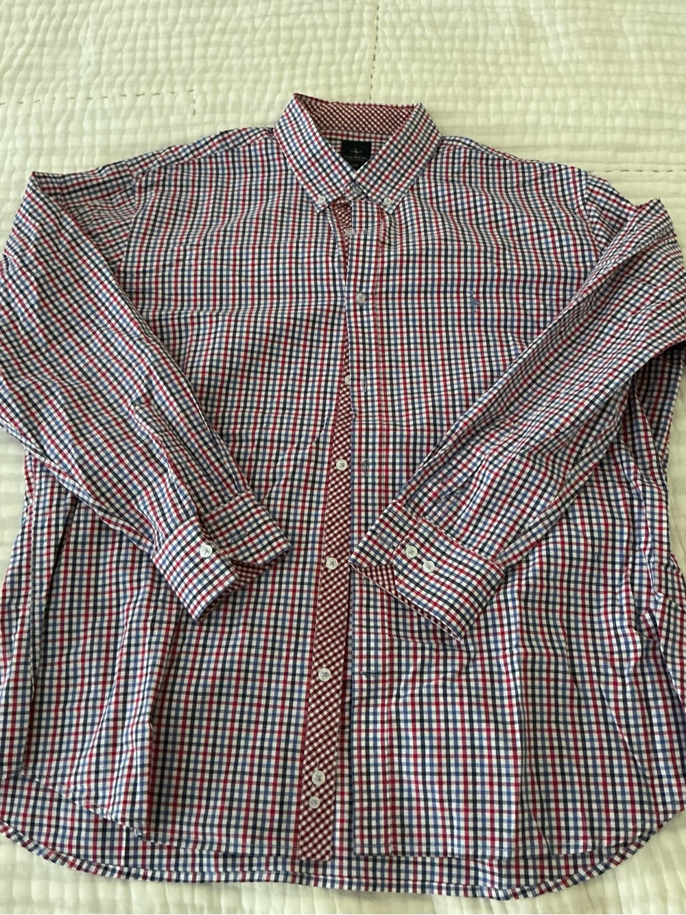 Tailorbyrd Red, Blue & White Check Button-Down Shirt